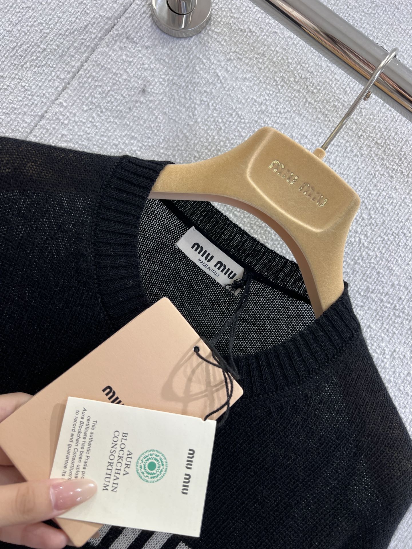 MiuMiu Classic Embroidered Cashmere Sweater Knitwear