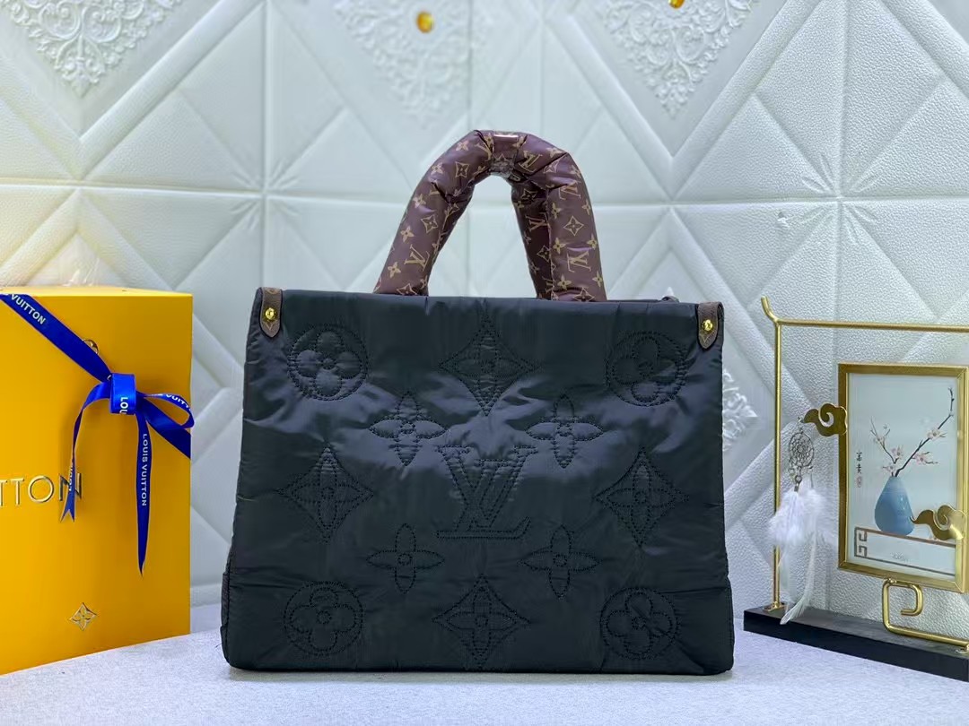 LV onthego econyl monogram handbag