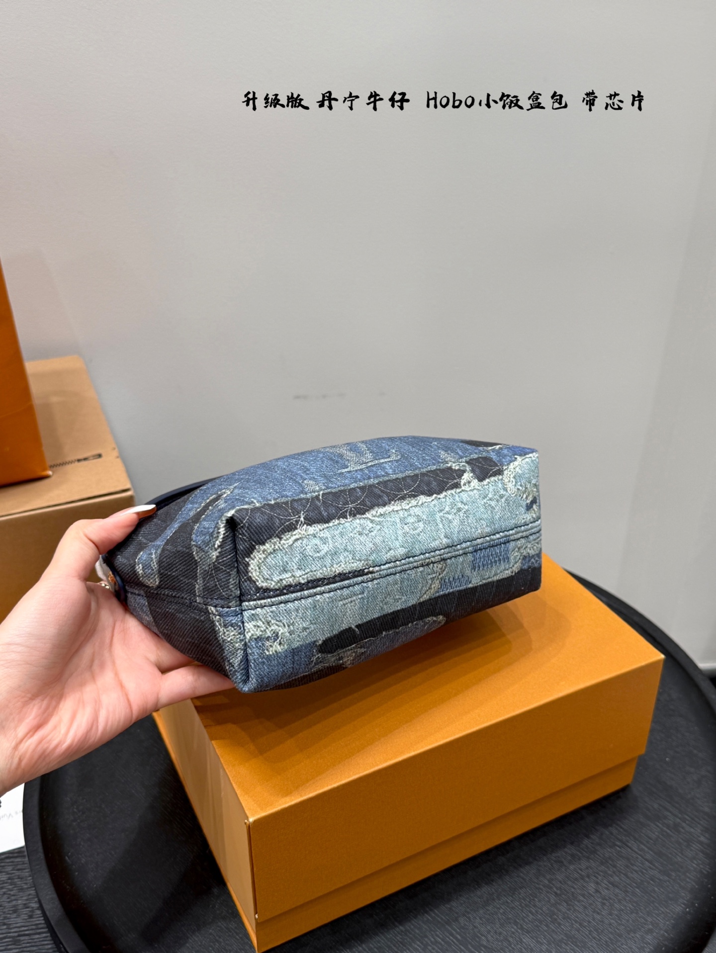 LV Denim Hobo Lunch Box Bag