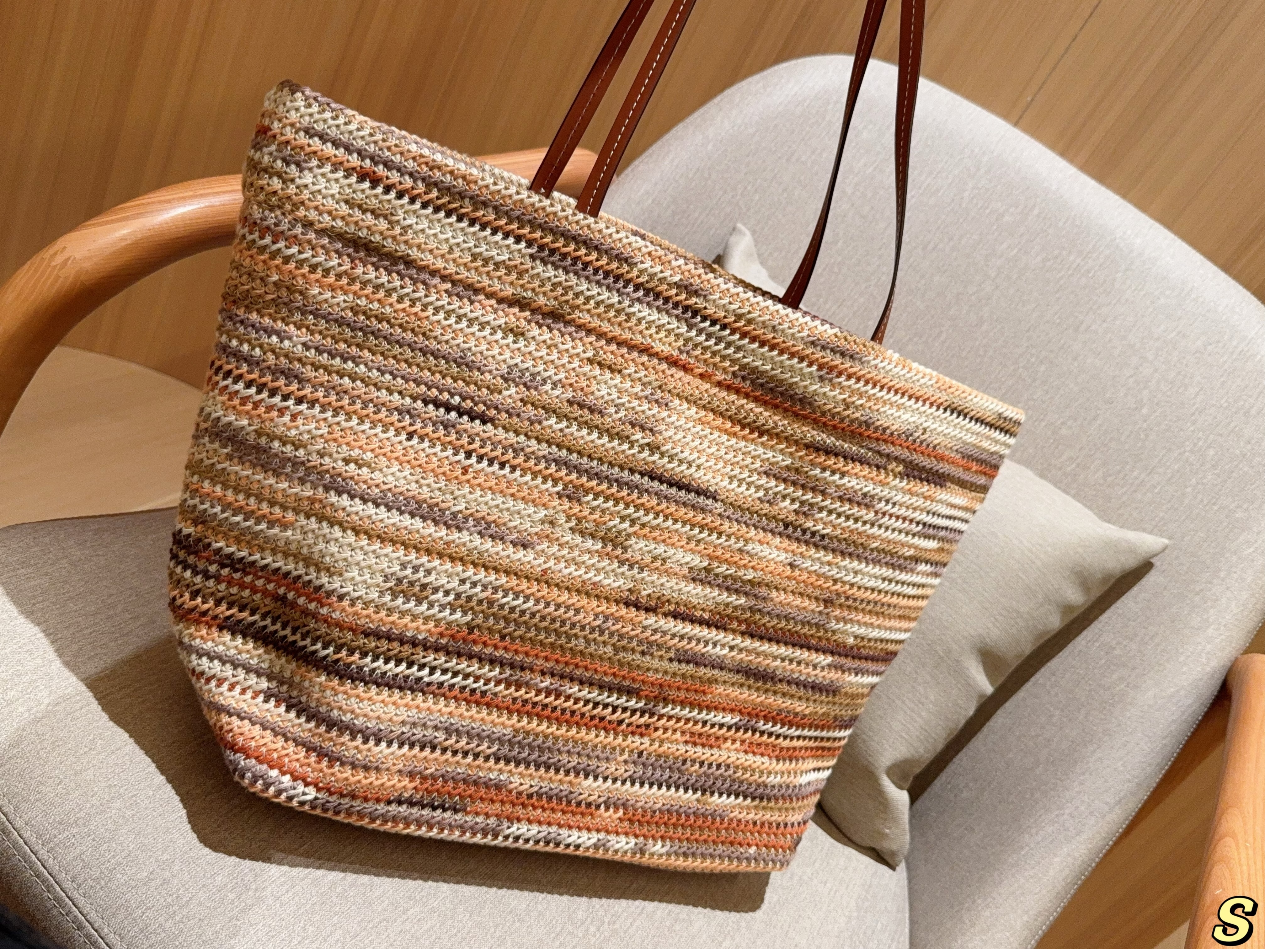 Miumiu woven rainbow tote bag