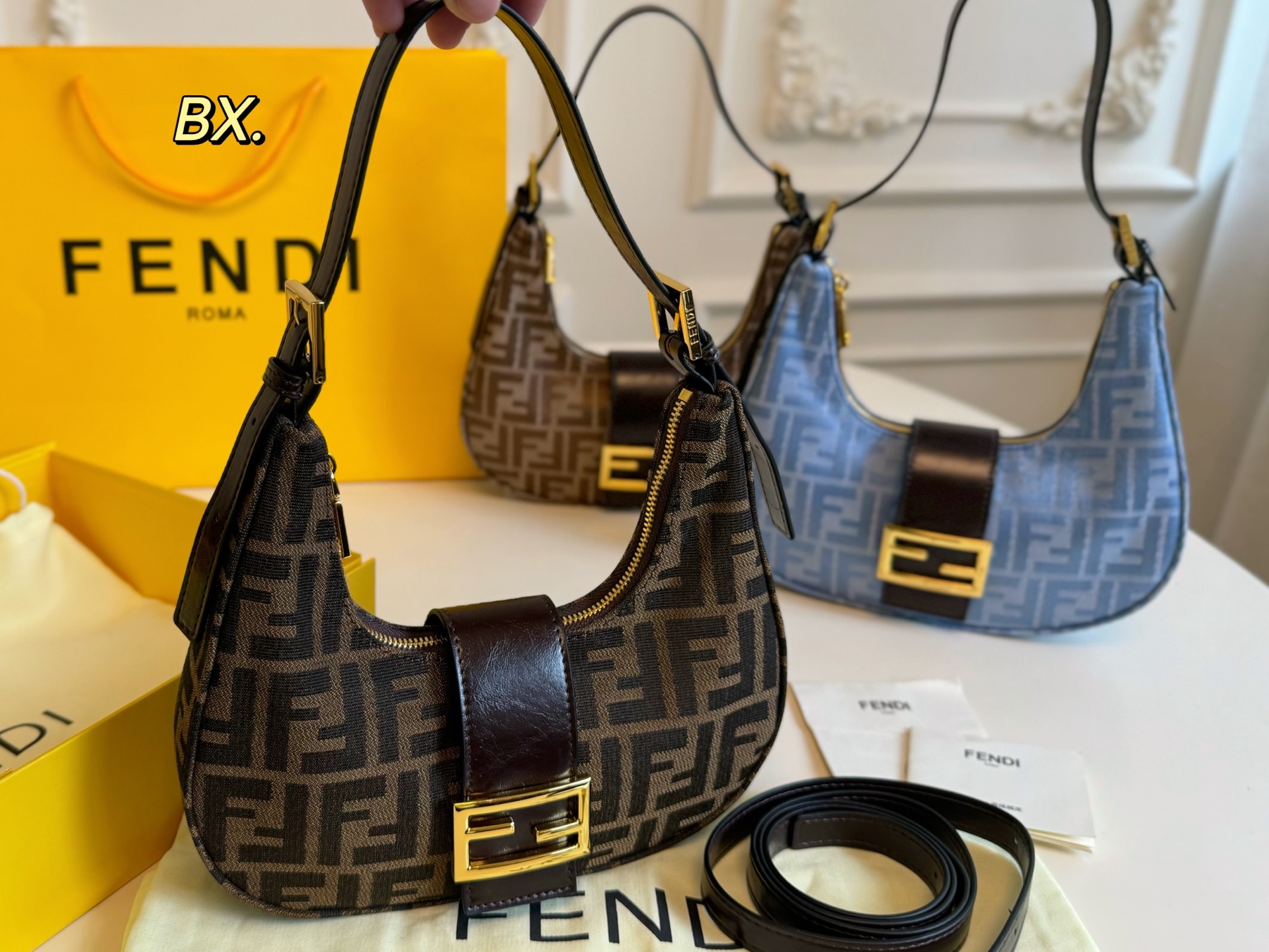 FENDI Zucca hobo style crossbody bag