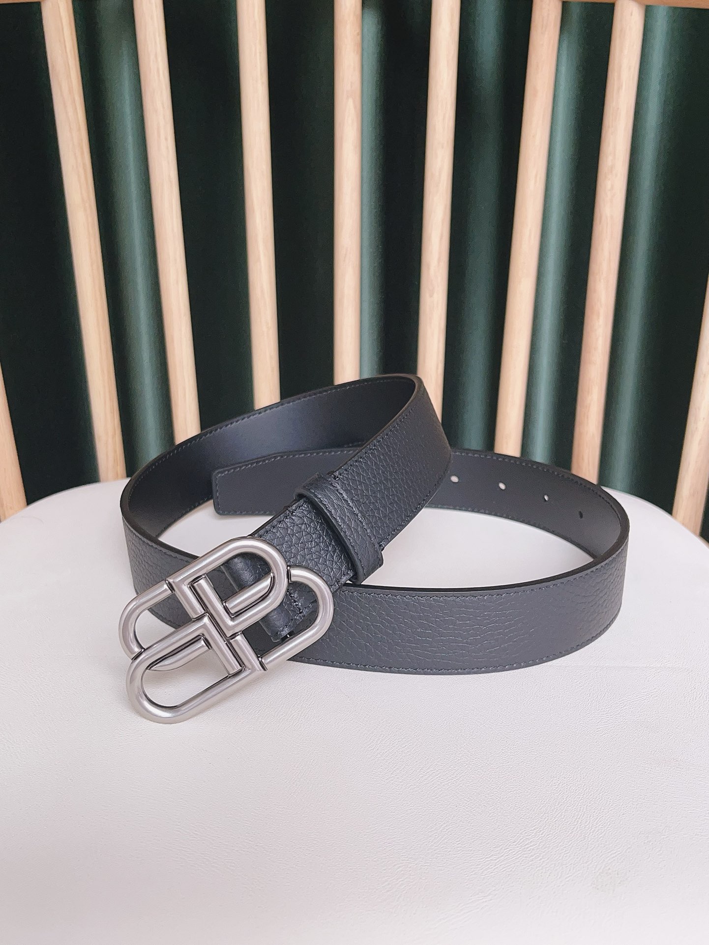 Balenciaga belt Litchi-patterned cowhide material