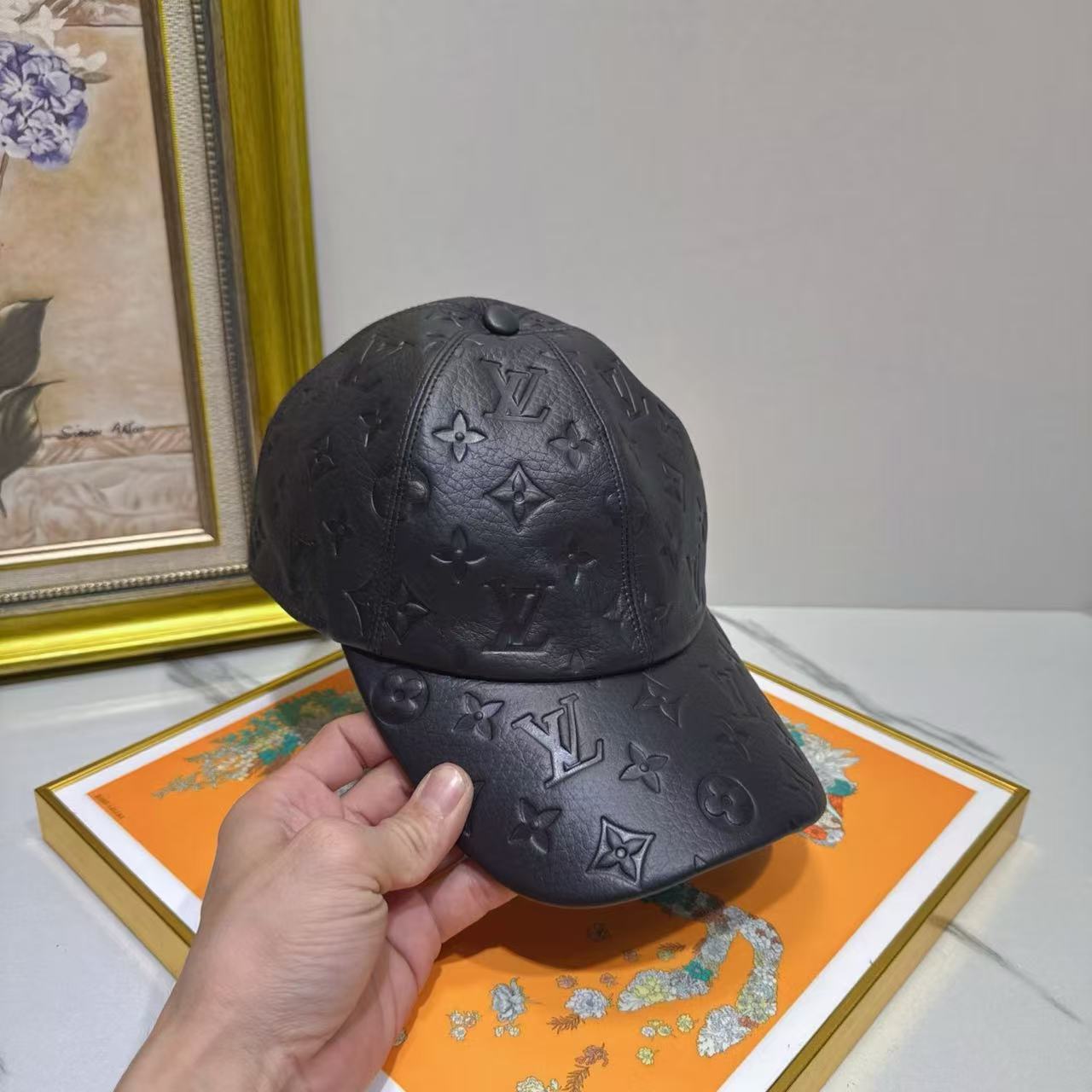 LV lambskin baseball cap