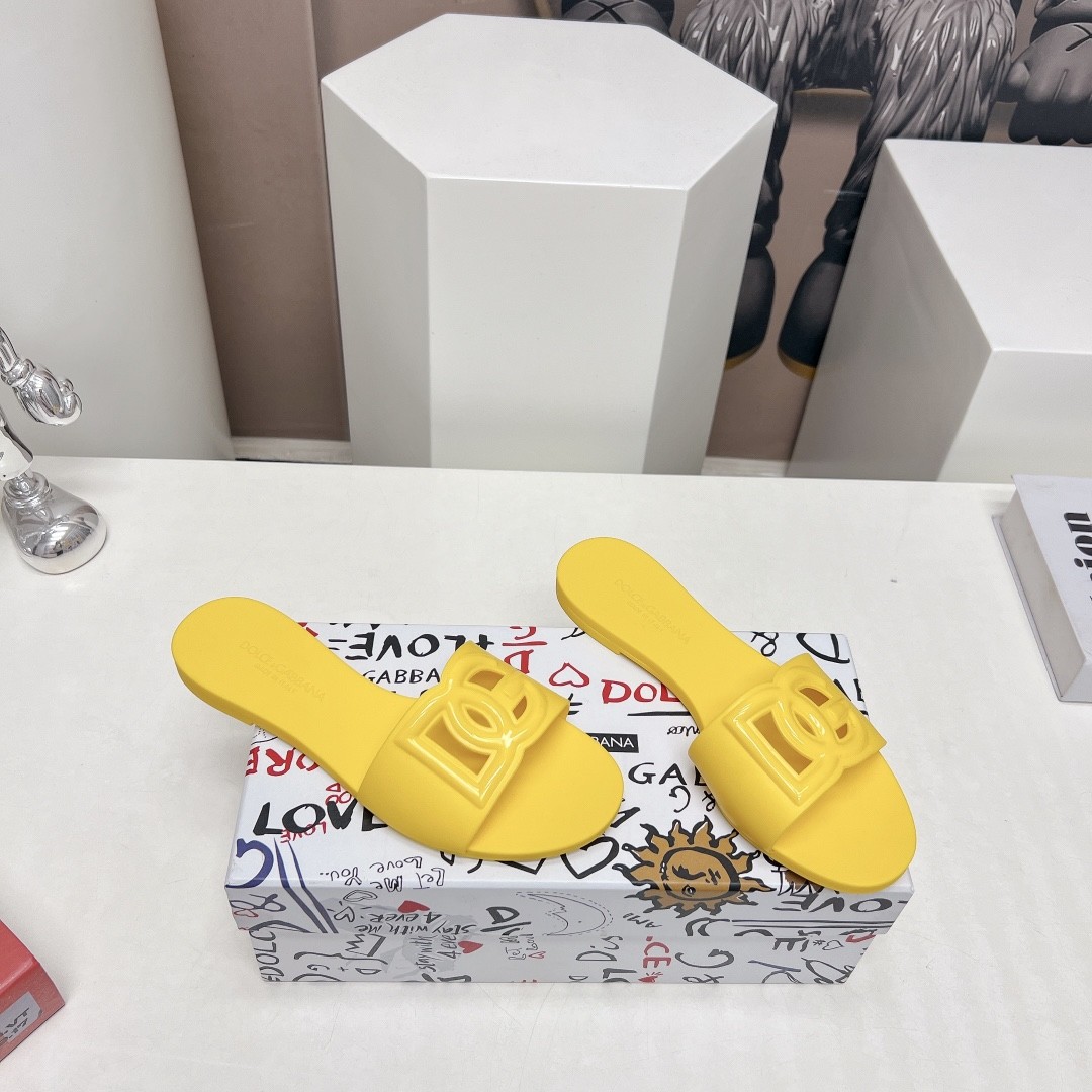 D&G 24vs Best-selling collection - round-toe flat-bottomed flip-flops