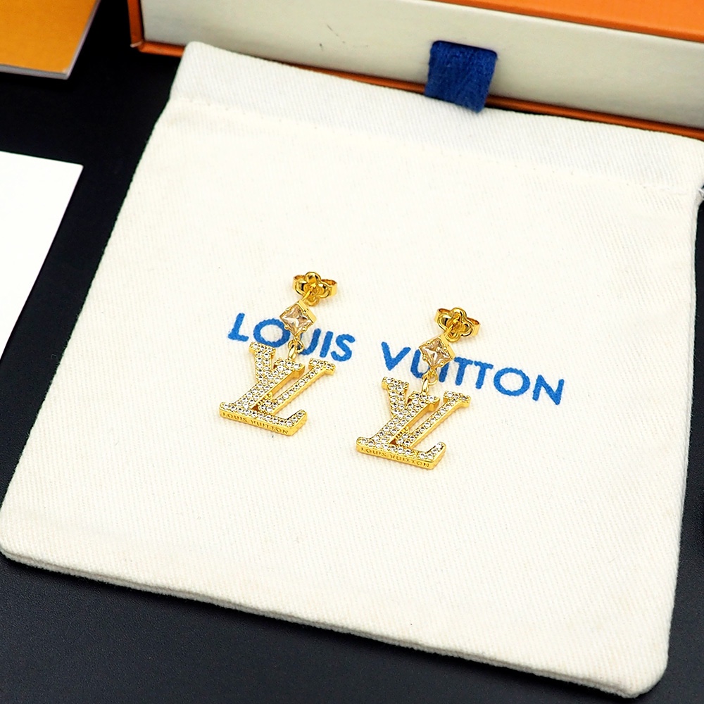 LV crystal earrings