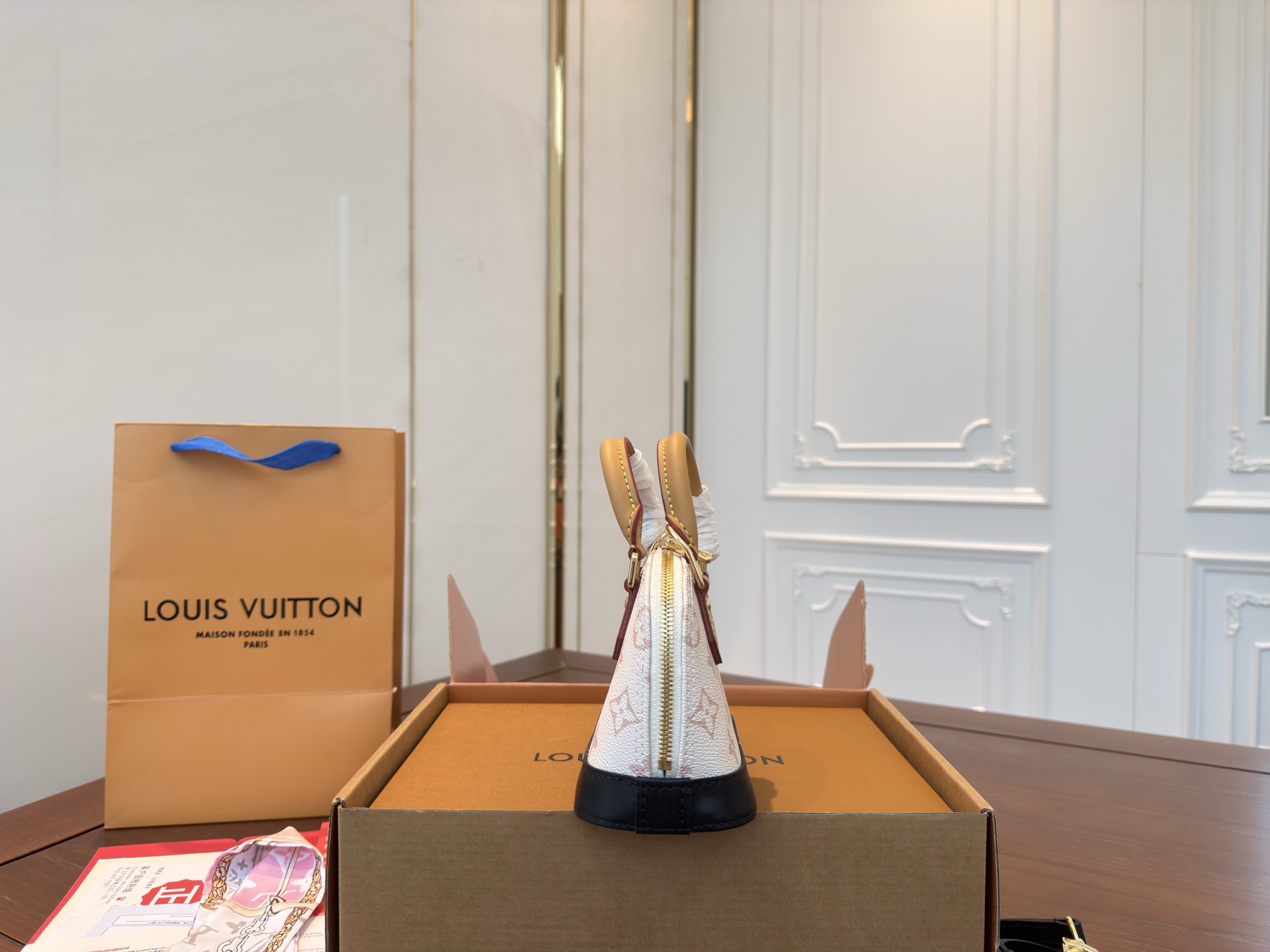 LV nano alma mini Dune Shell bag