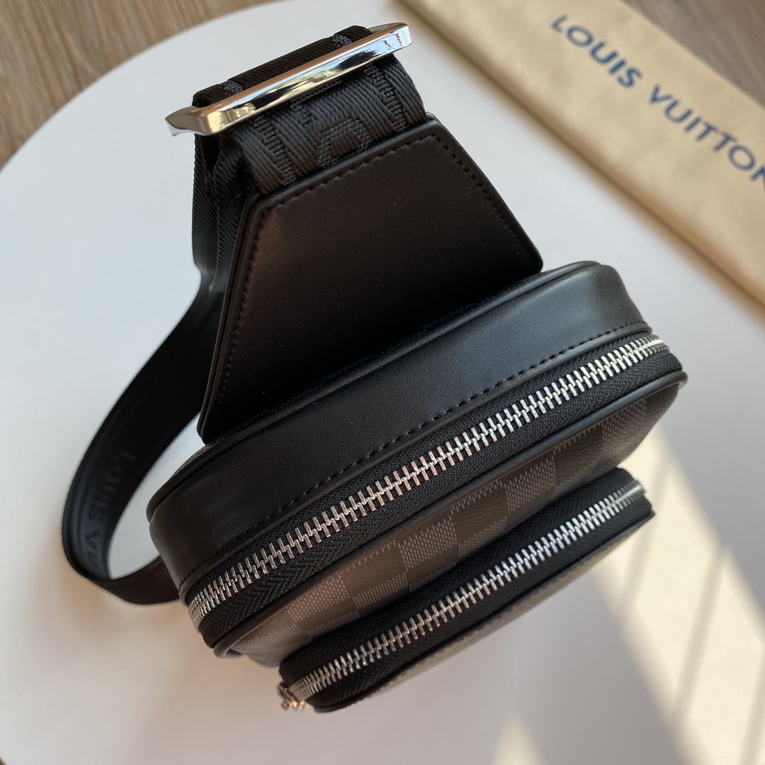 Top version LV monogram shoulder Backpack genuine leather men's bag