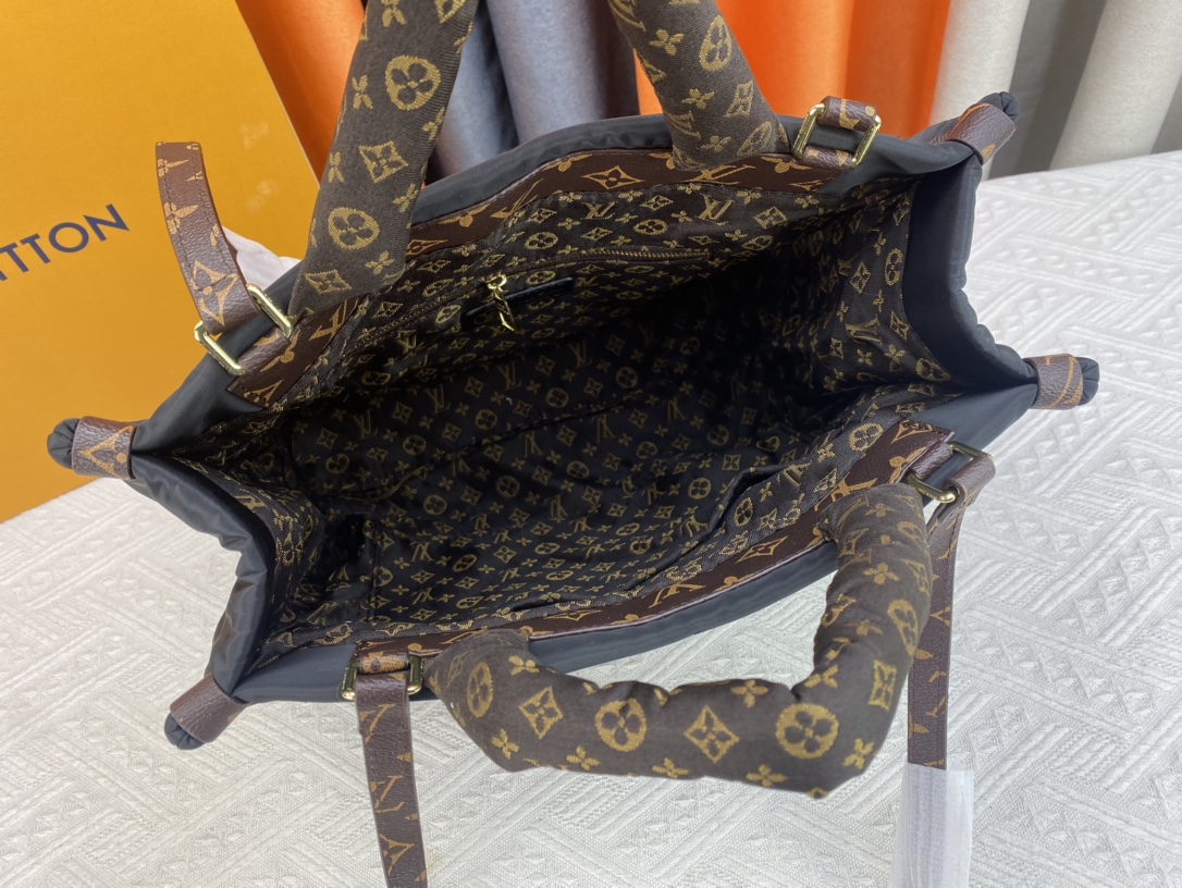 LV onthego econyl ecodesign monogram handbag