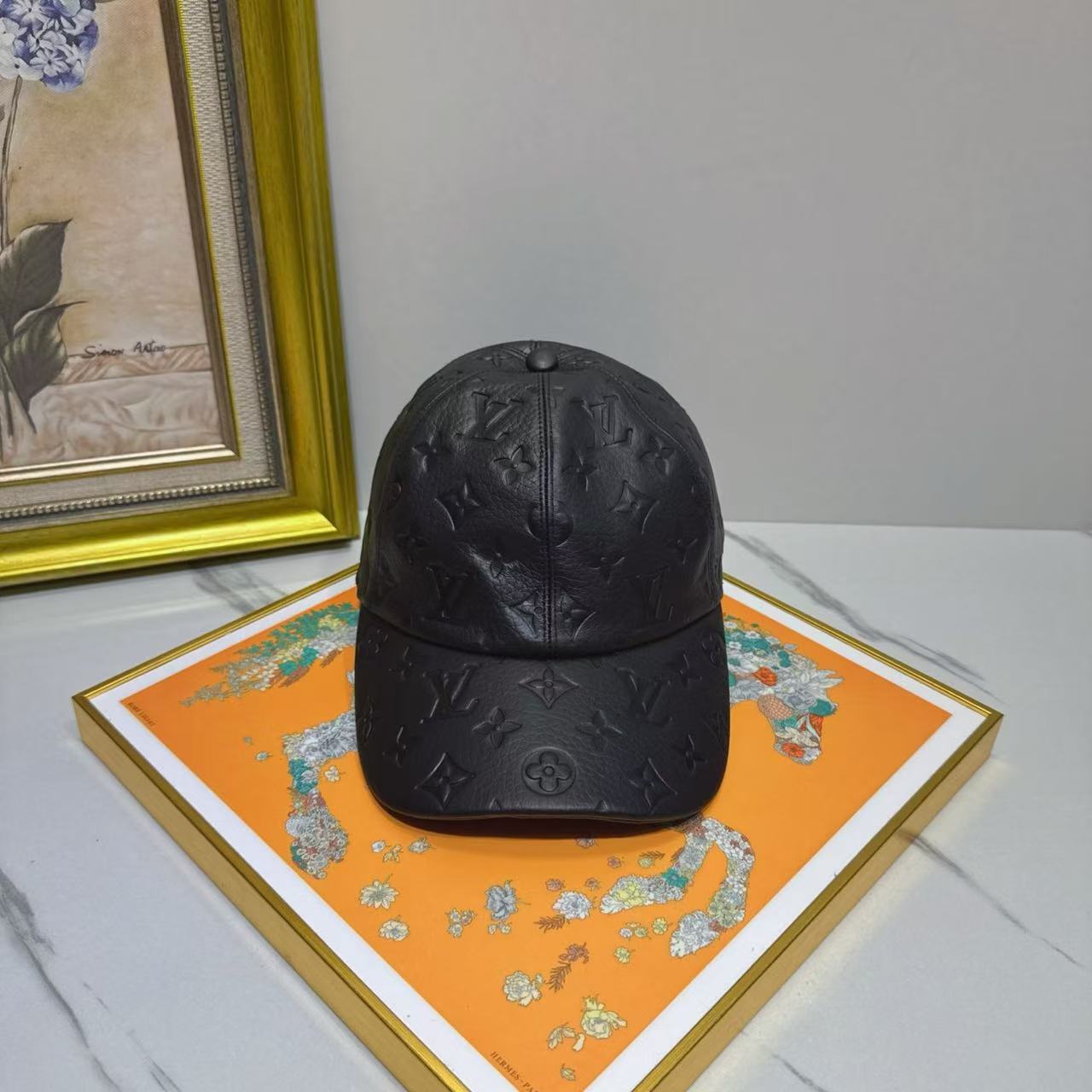 LV lambskin baseball cap