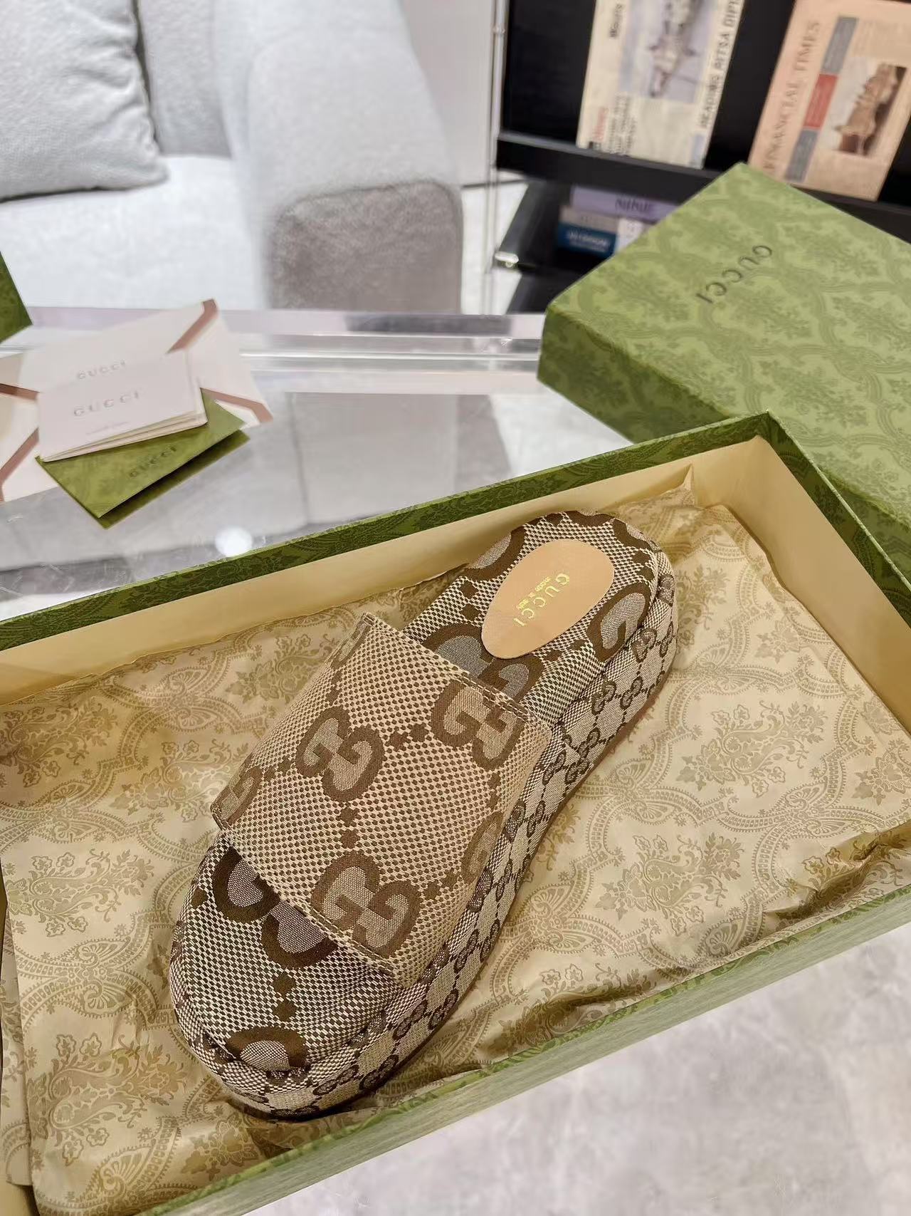 GUCCI monogram slippers