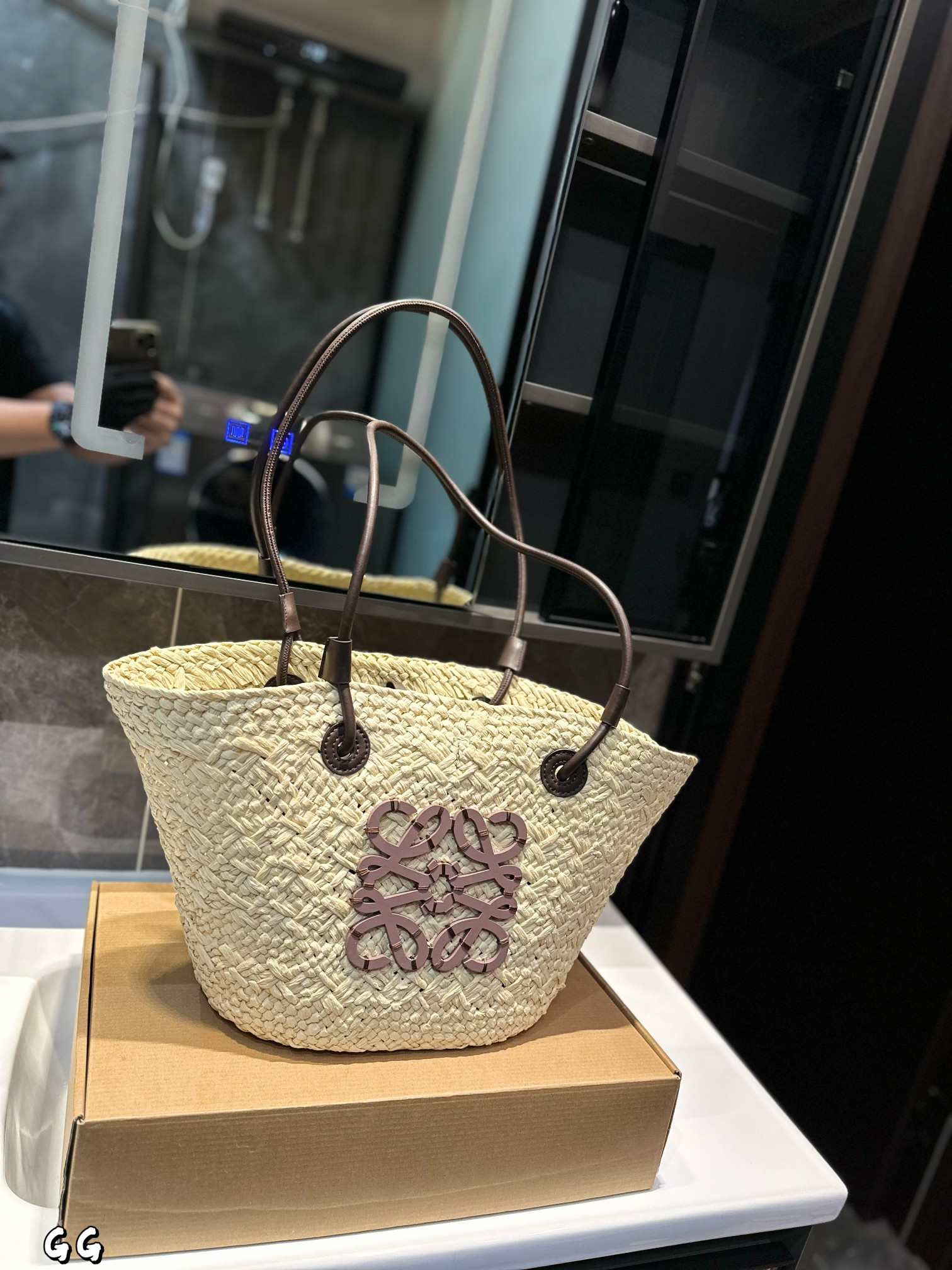Loewe straw tote bag