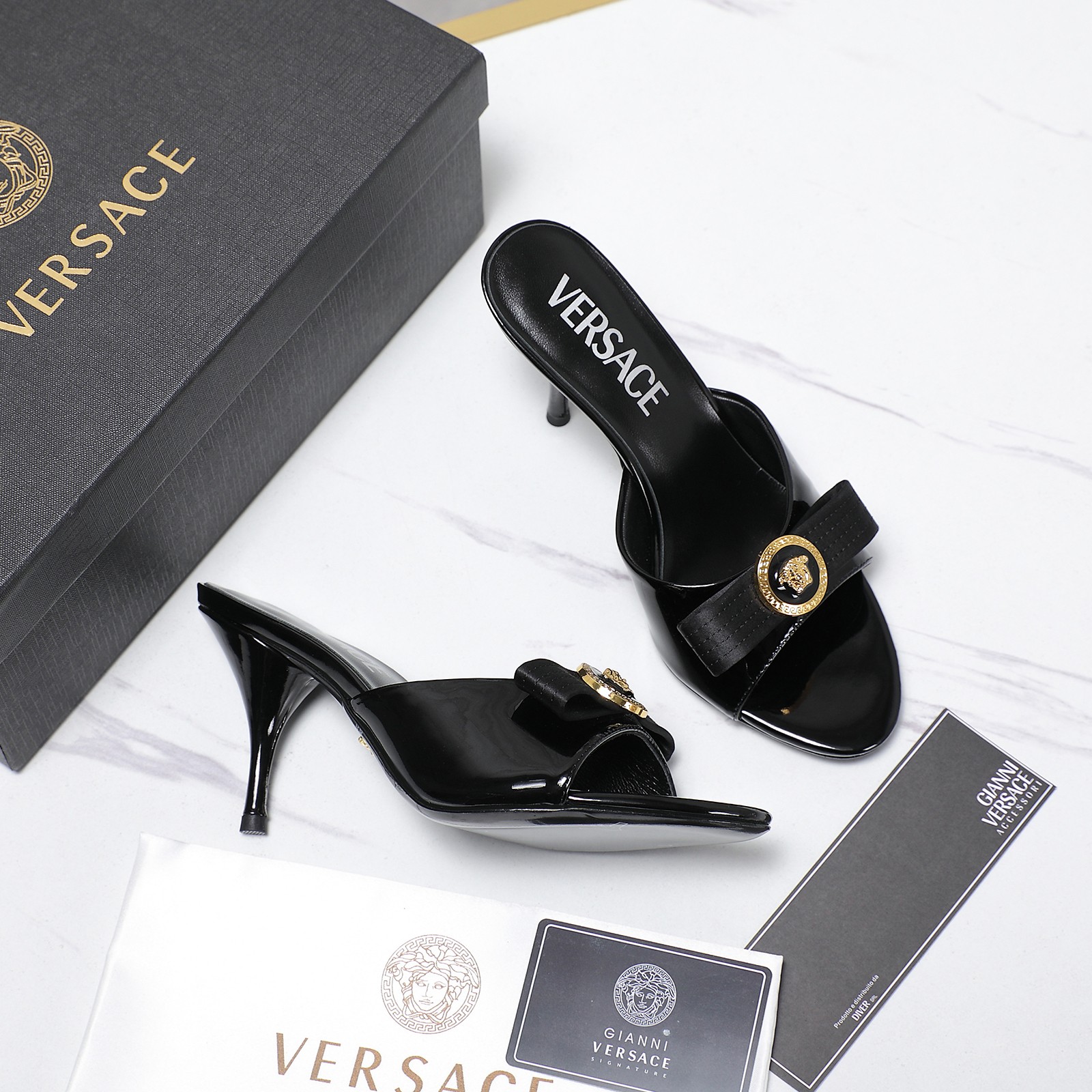 Versace 2025/SS  Dulisha buckle high-heeled sandals slippers