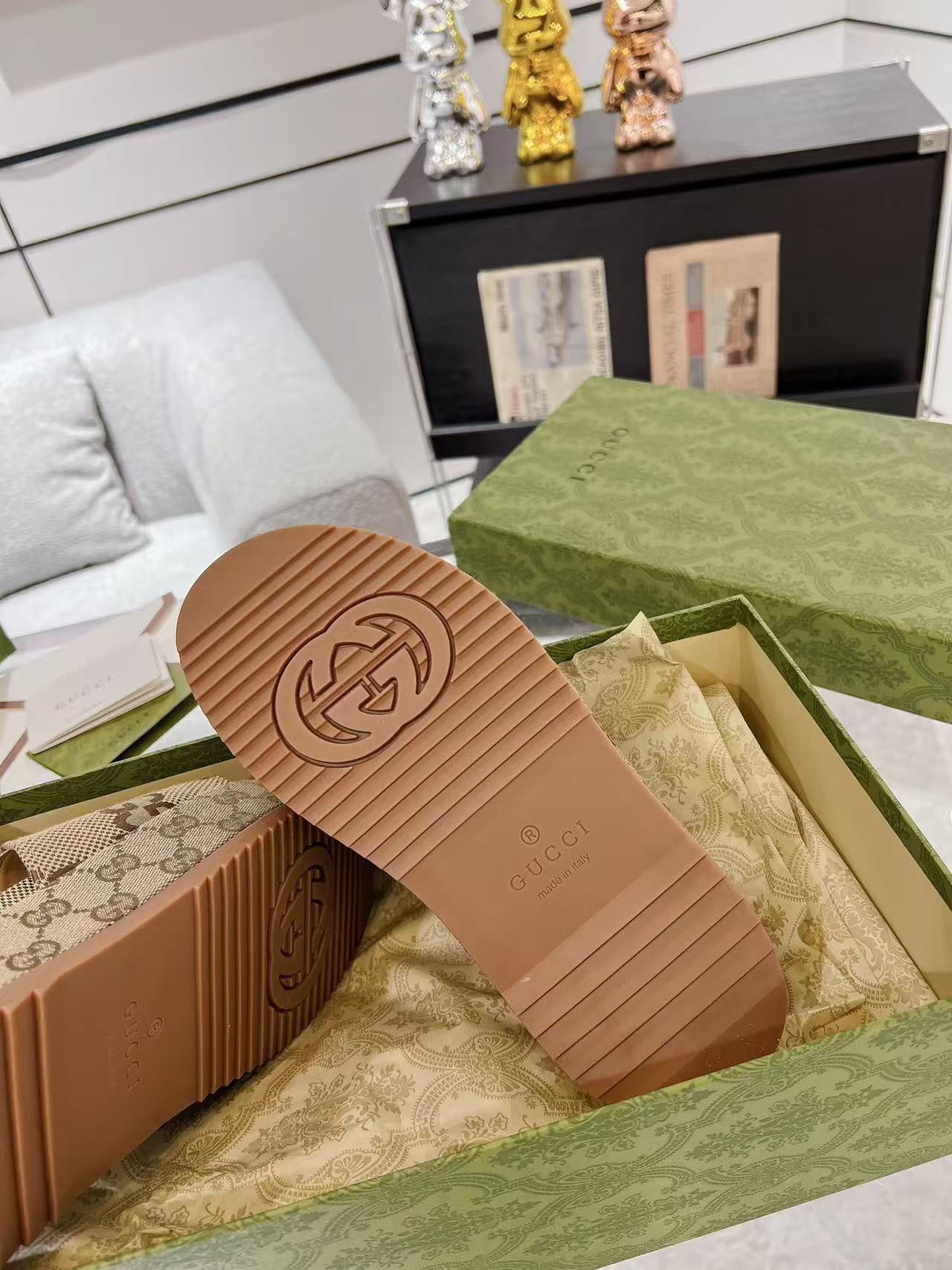 GUCCI monogram slippers