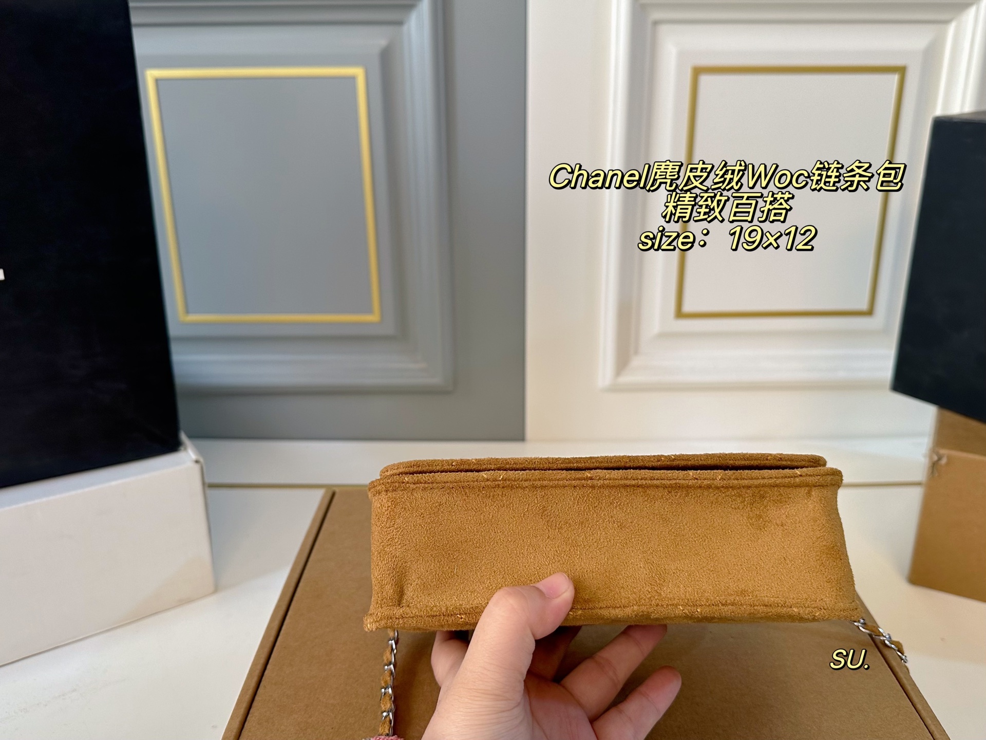 CHANEL Suede WOC Chain shoulder Bag