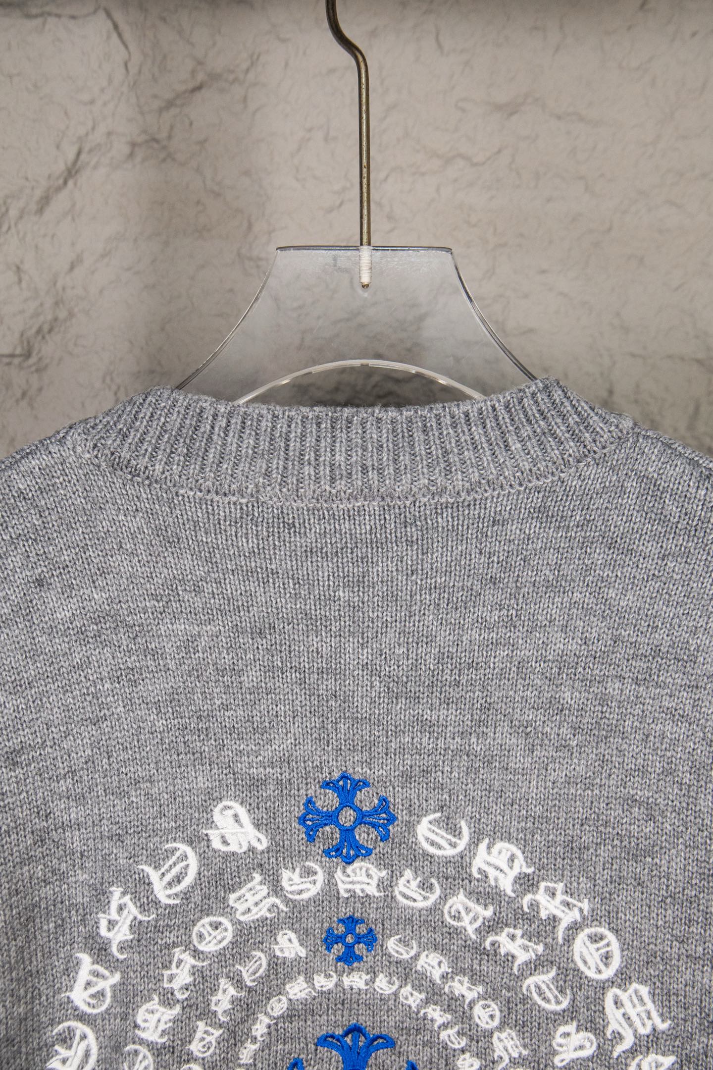 Chrome Hearts CH Embroidered holey knitted sweater pullover
