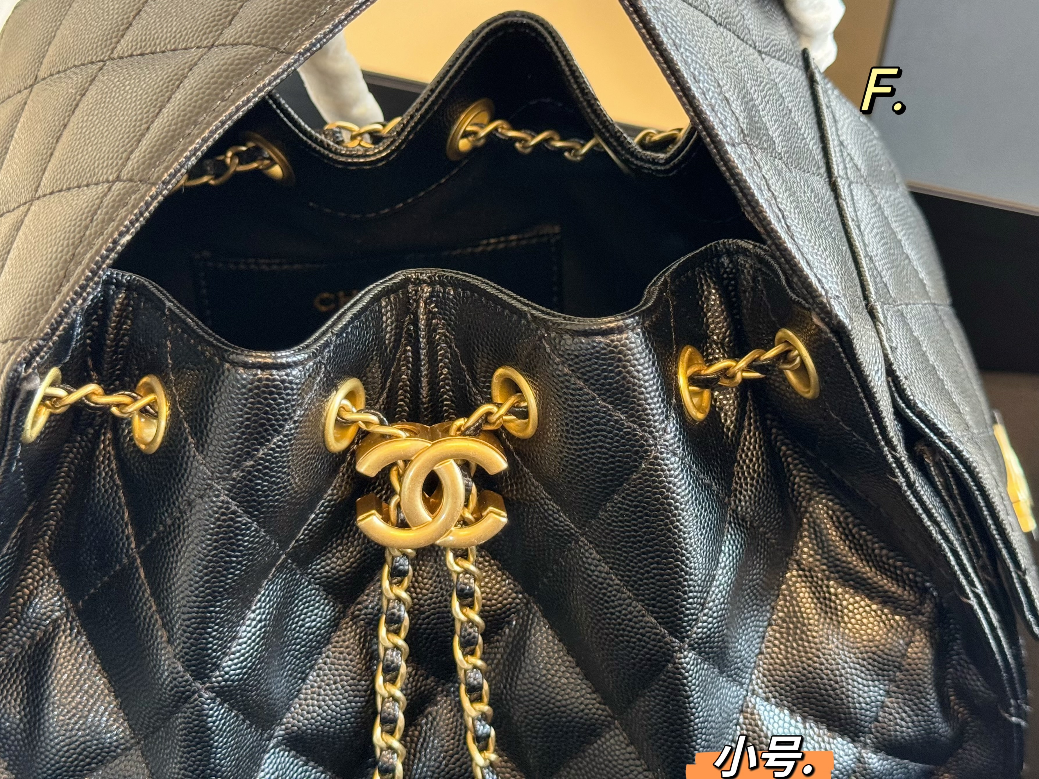 Chanel 25c hobo drawstring chain bucket bag