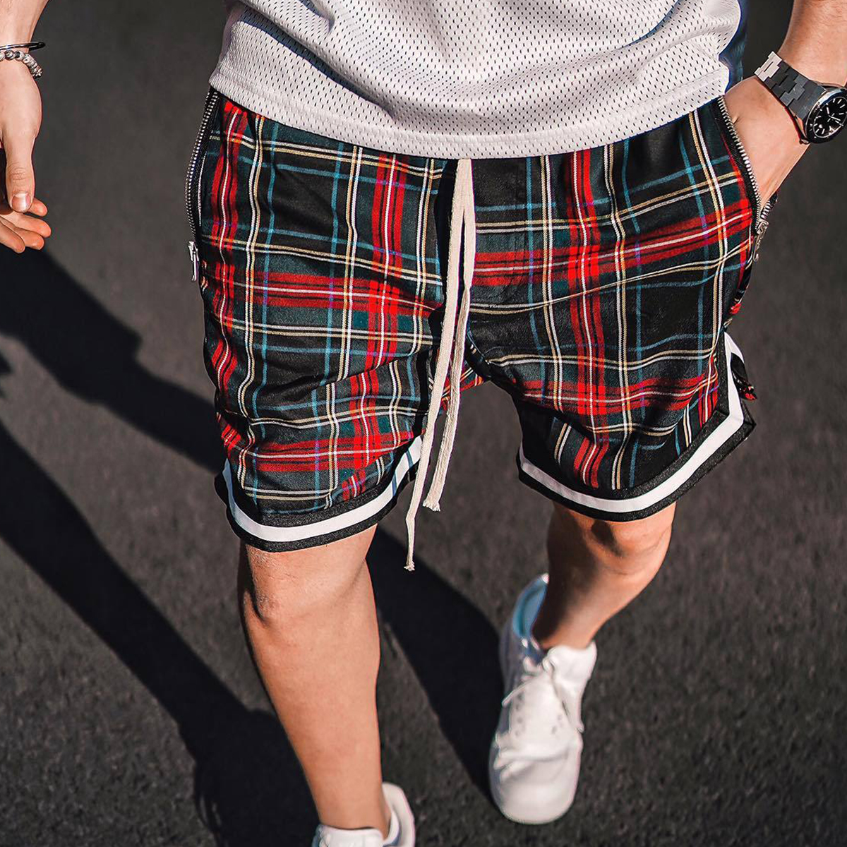 Retro plaid Scotch shorts pants