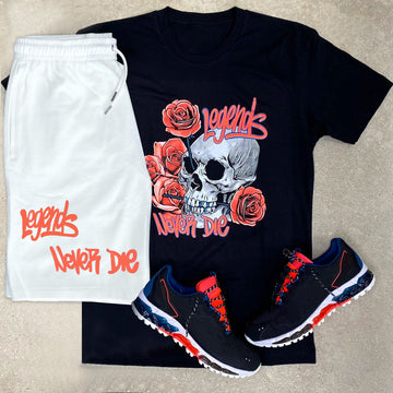 Casual Skull Rose Print Set
