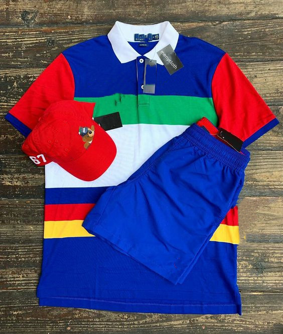 Colorful Print Sleeve Shorts Set