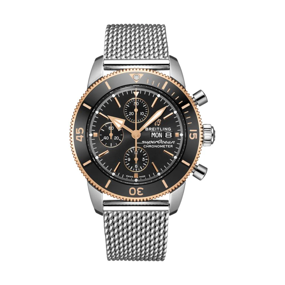 Superocean Heritage Chronograph 44mm Stainless Steel & 18k Red Gold - Black