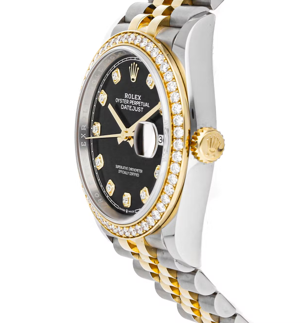 Datejust Black dial set with diamonds 36mm