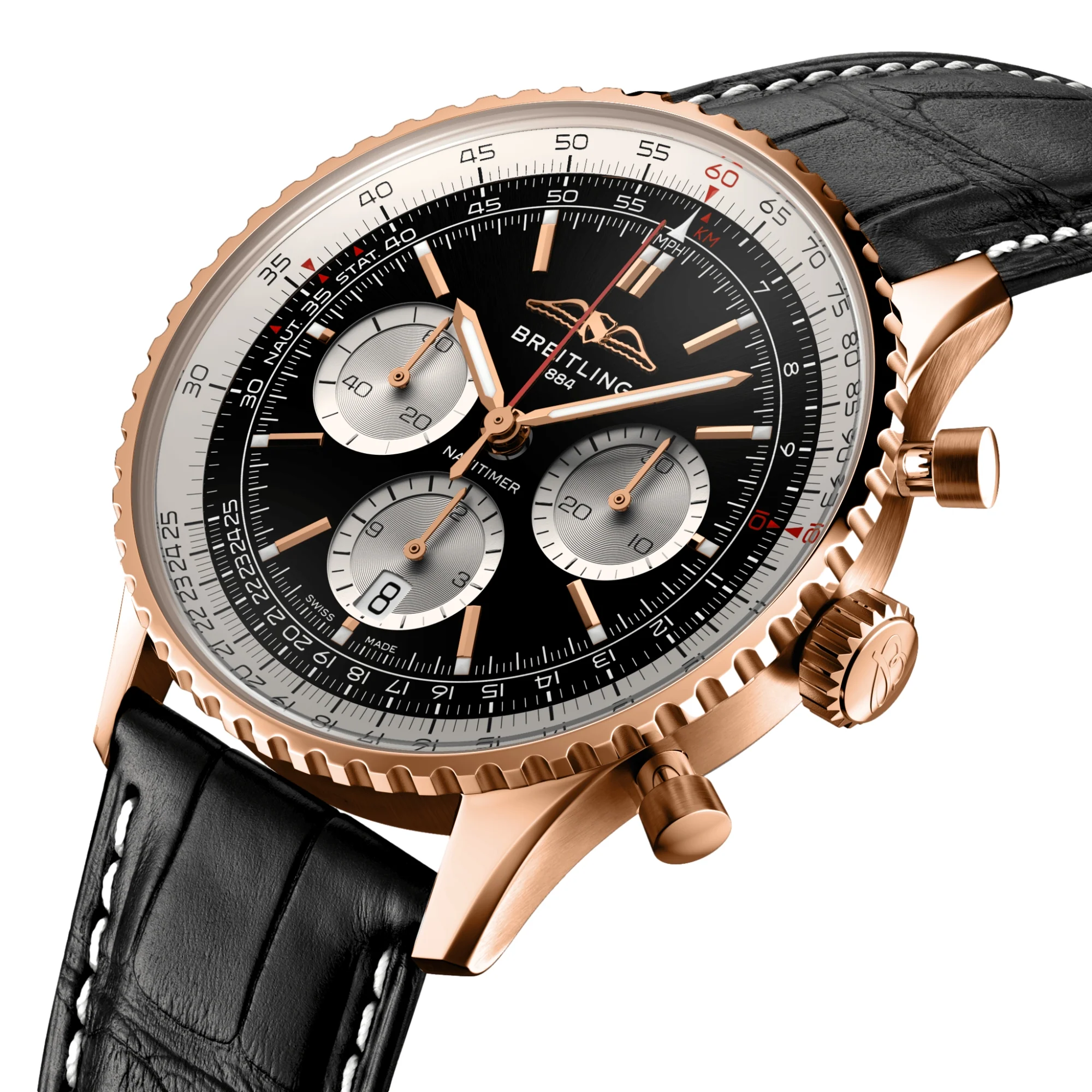 Navitimer B01 Chronograph 43mm 18k Red Gold - Black