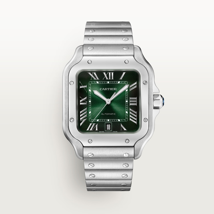 Santos de Cartier watch Large model Graduated green dial 39.8 mm