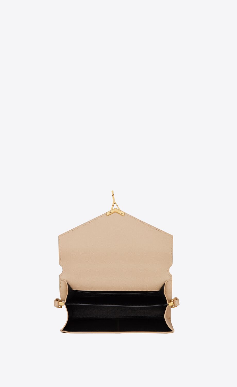 YSL Cassandra Medium Top Handle in Grain de Poudre Embossed Leather