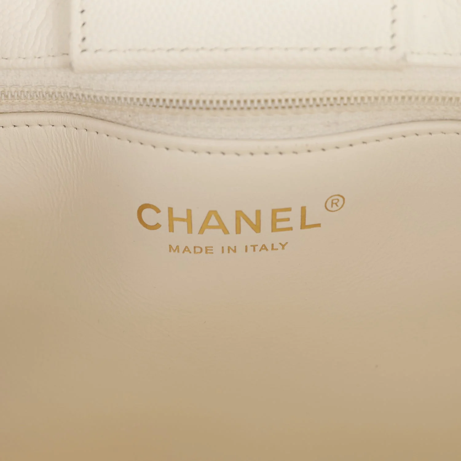 Pre-owned Chanel Large Classic Timeless Tote White Caviar Light Gold Hardware