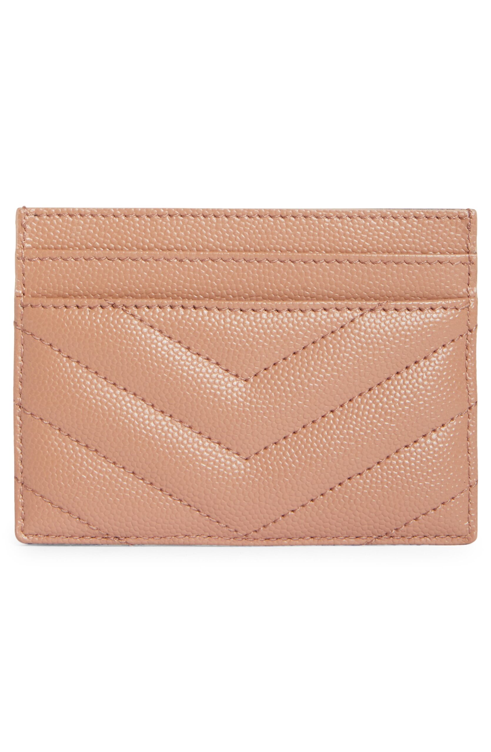 YSL Cassandre YSL Matelasse Card Case in Grain de Poudre Embossed Leather