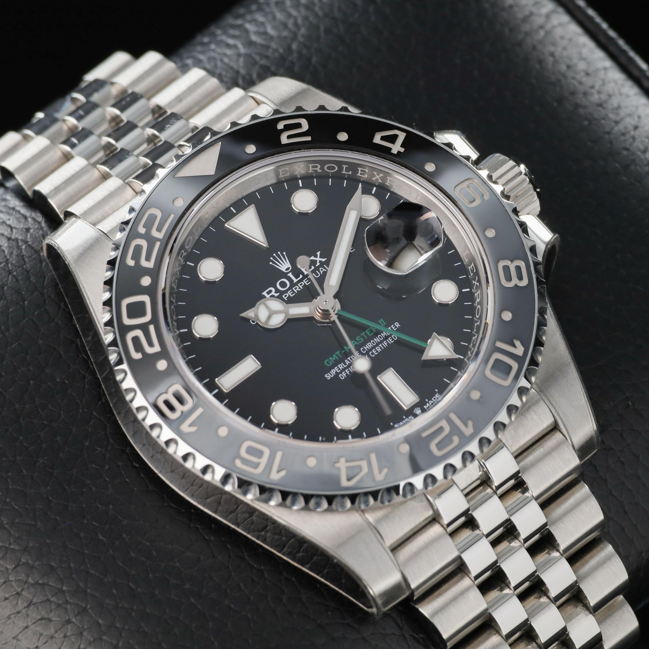Rolex GMT Master ll Automatic Black Dial Jubilee Bracelet Steel Men's Watch M126710GRNR-0003