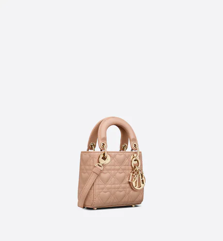 MICRO LADY DIOR BAG Pink Cannage Lambskin with Heart Motif