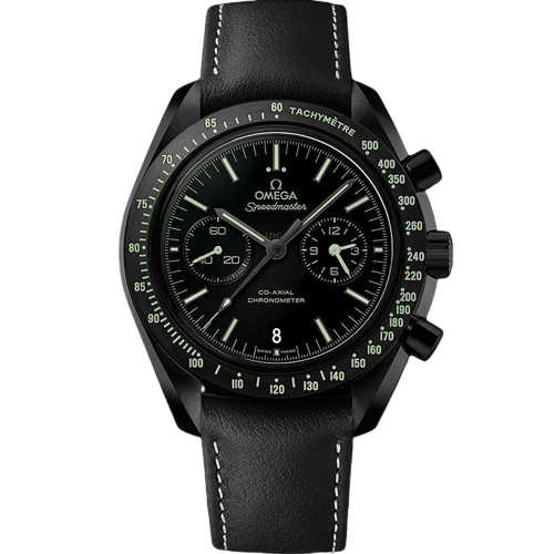 OMEGA SPEEDMASTER DARK SIDE OF THE MOON 44.25 MM, BLACK CERAMIC ON LEATHER STRAP