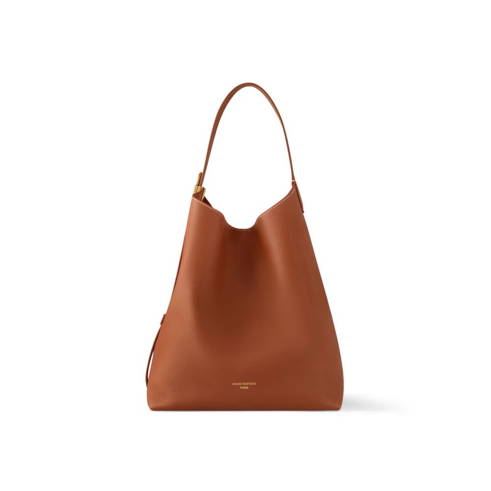 LOW KEY HOBO MM EMBLEM LEATHER BAG IN BROWN