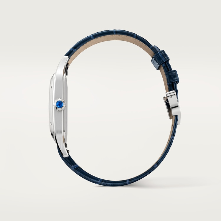 Santos-Dumont watch Large model Satin-brushed silver dial 43.5 mm x 31.4 mm