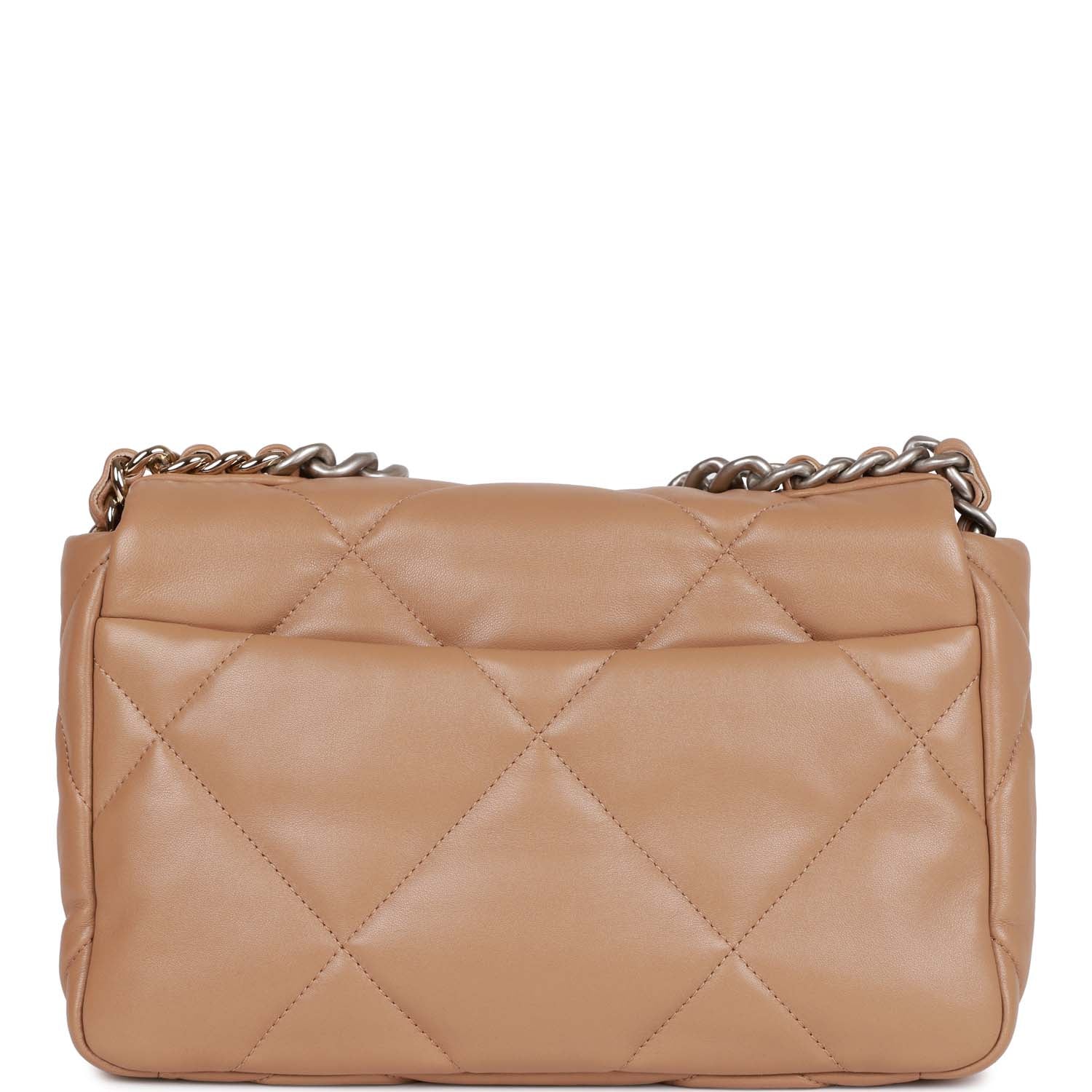 Chanel Medium 19 Flap Bag Beige Calfskin Mixed Hardware