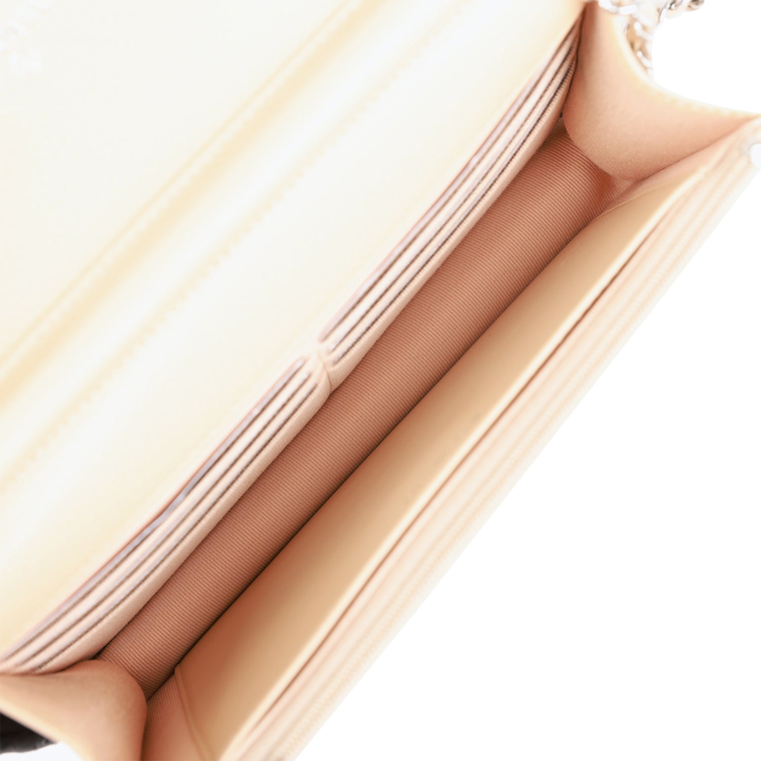 Chanel Wallet on Chain WOC Beige Caviar Silver Hardware