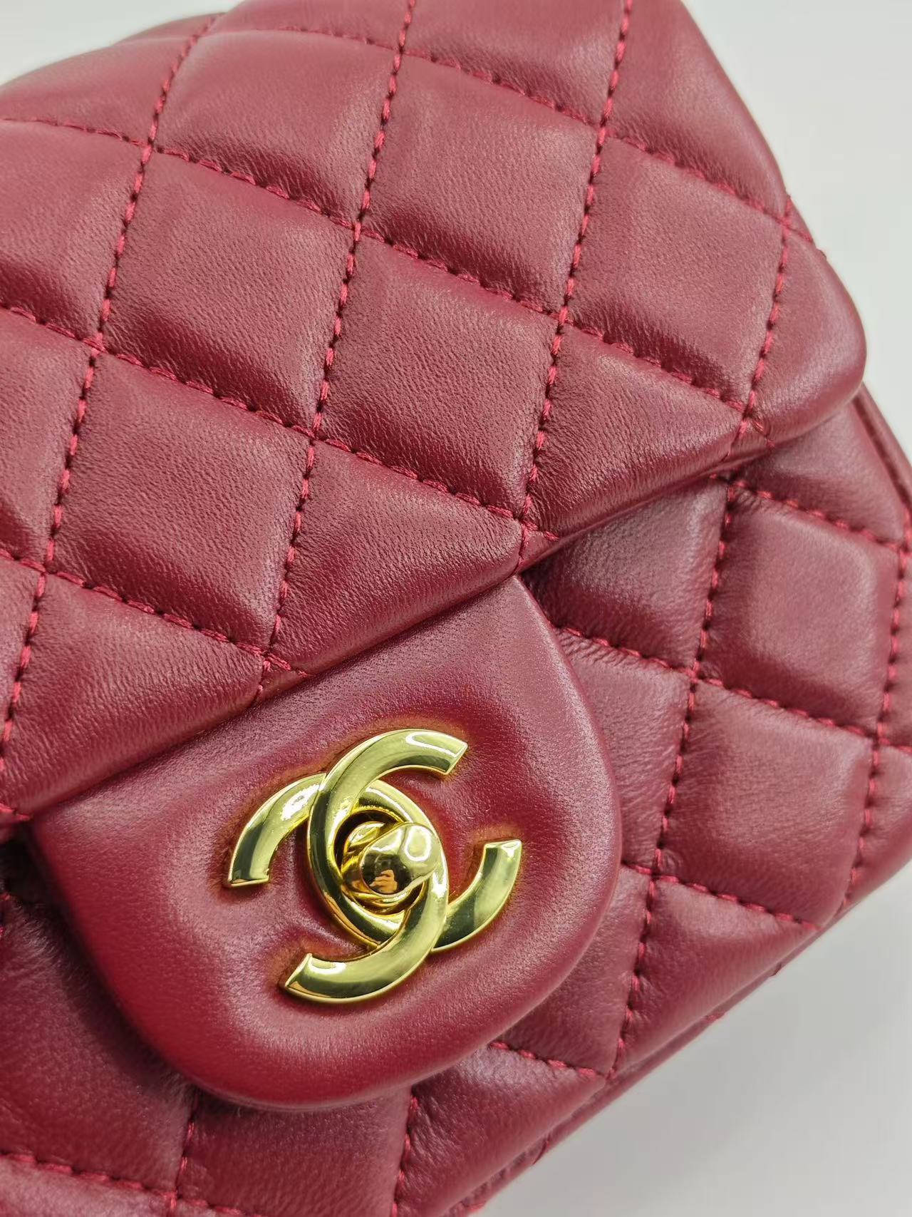 CHANEL Classic Flap Square Mini Bag - Burgundy