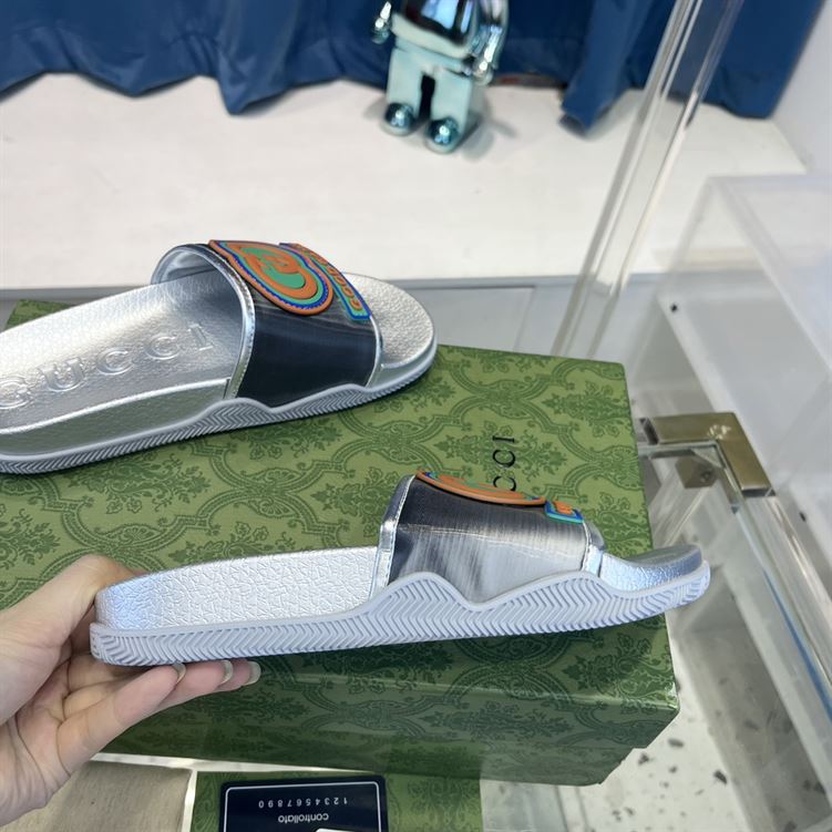 GUCCI SLIDE INTERLOCKING G LEATHER BLACK FOR MEN – GSL005