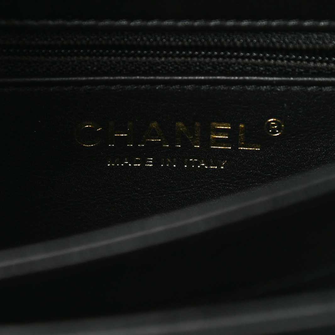 Lambskin Quilted Small Trendy CC Dual Handle Flap Bag Black