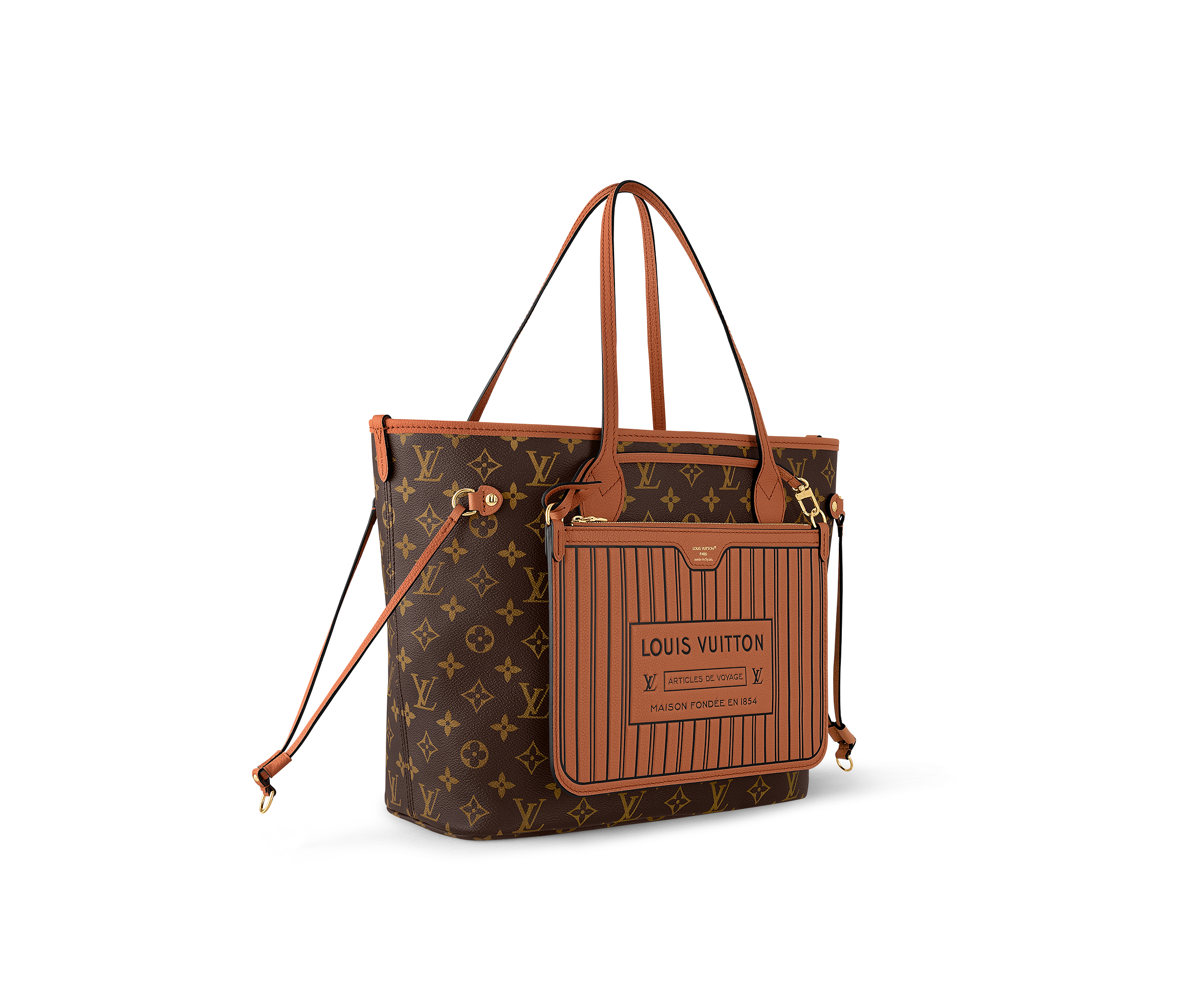 Neverfull Inside Out MM Tan Cowhide