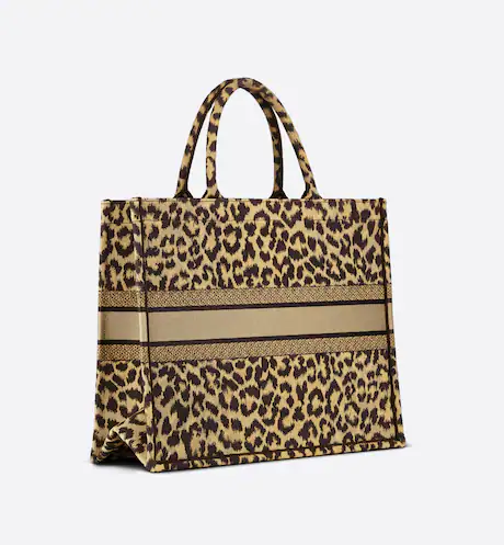 LARGE DIOR BOOK TOTE Beige Multicolor Mizza Embroidery (42 x 35 x 18.5 cm)