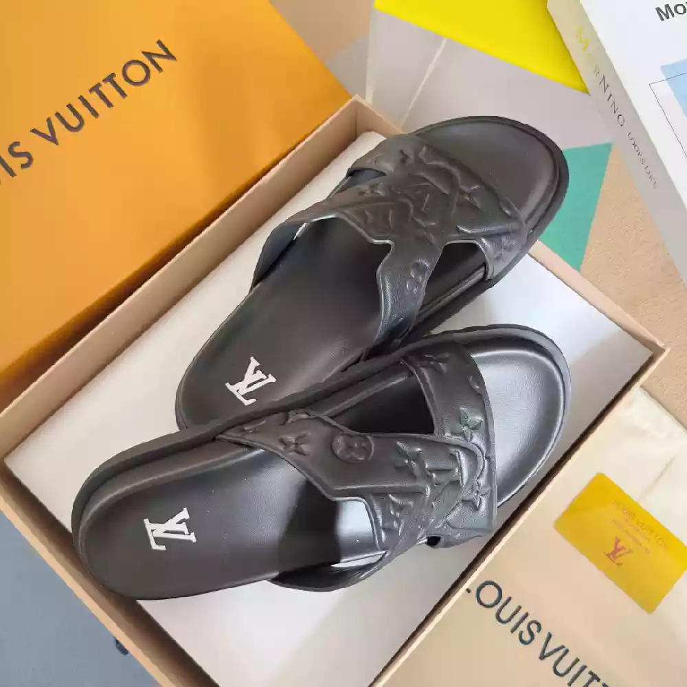 LV OASIS MULE EMBOSSED MONOGRAM BROWN – LVSD060