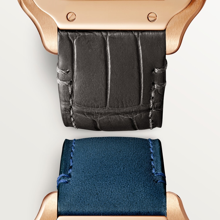 Santos de Cartier watch Medium model Opaline silver dial 35.1 mm