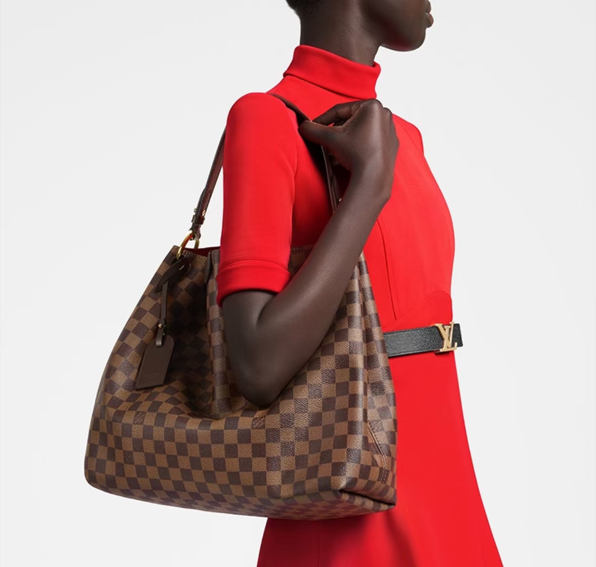 GRACEFUL DAMIER EBÈNE HOBO BAG IN Brown