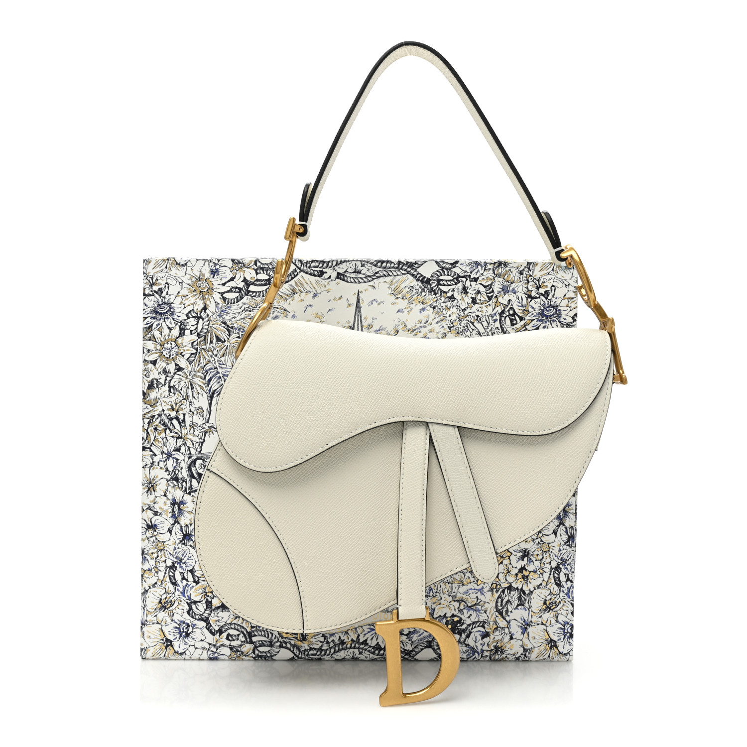 Grained Calfskin Saddle Bag Latte