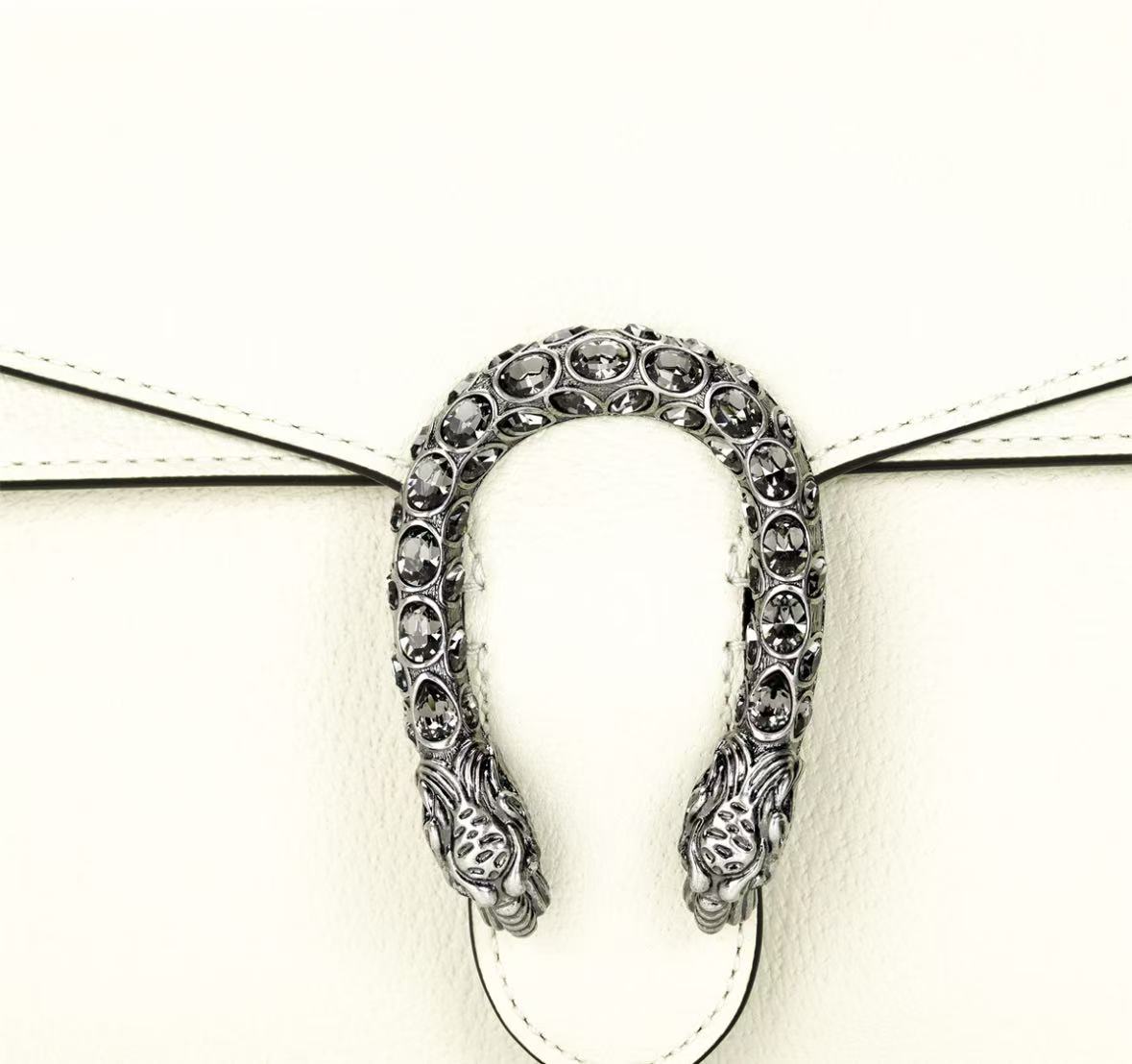 GUCCI DIONYSUS SMALL LEATHER BAG IN WHITE