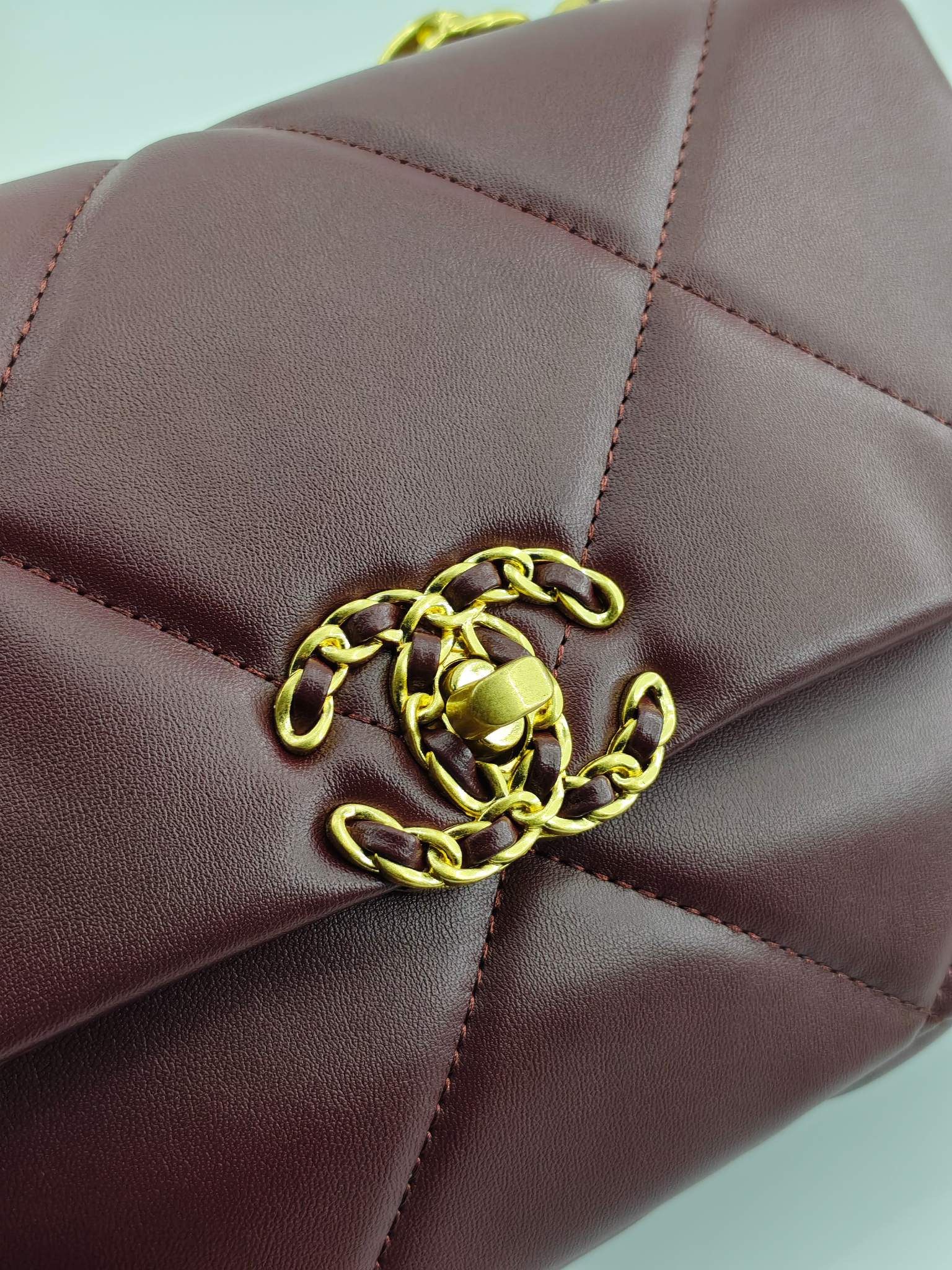 Chanel Medim Burgundy 19 Flap Bag