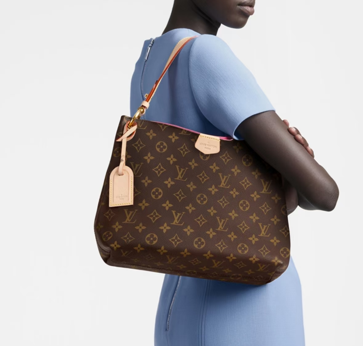 GRACEFUL MONOGRAM CANVAS HOBO BAG