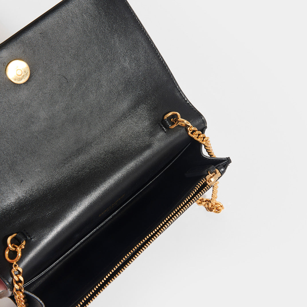 Kate Tassel Chain Wallet in Black
